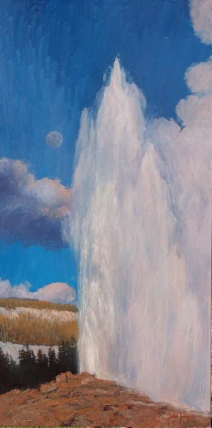 Click here to view Landscape--Moonrise at Old Faithful by John Horejs