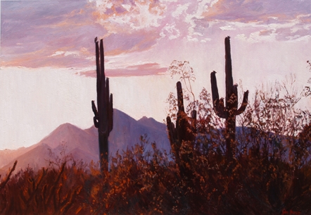 Click here to view Desertscape--Saguaro Ridge Sunset by John Horejs