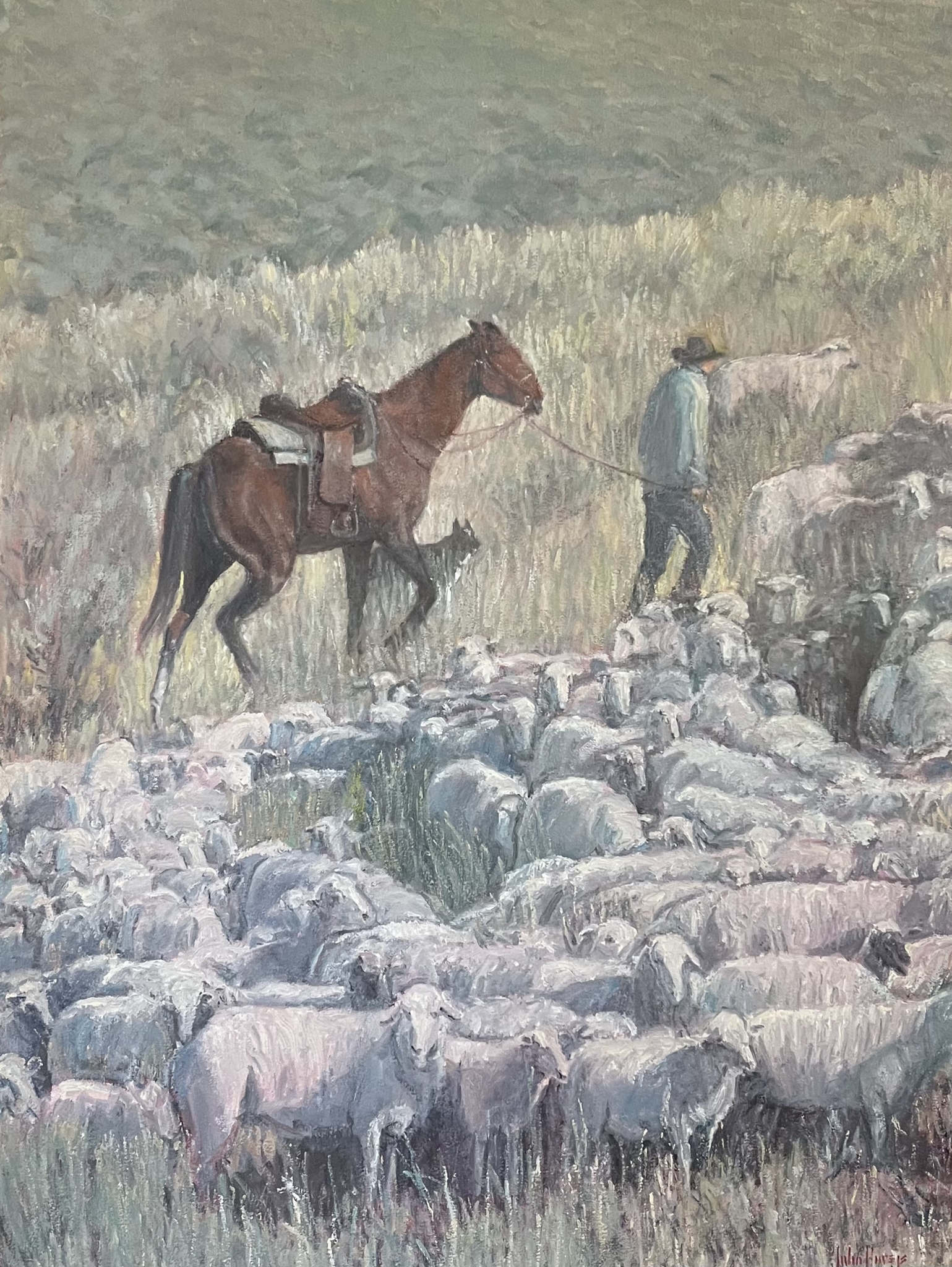 Trailing Sheep by John Horejs